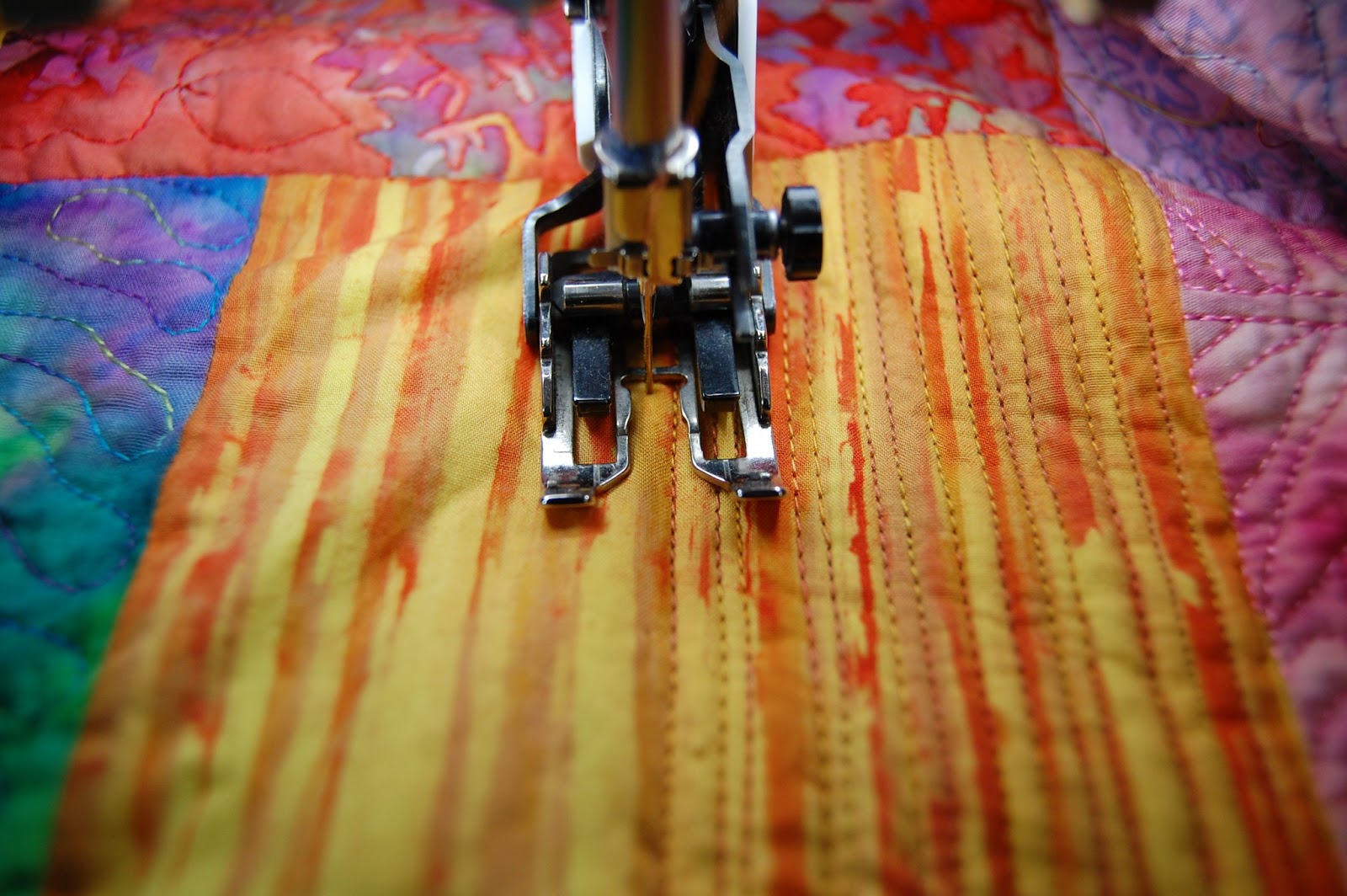 The Domestic Quilter Machine Quilting & Binding Matchstick Quilting