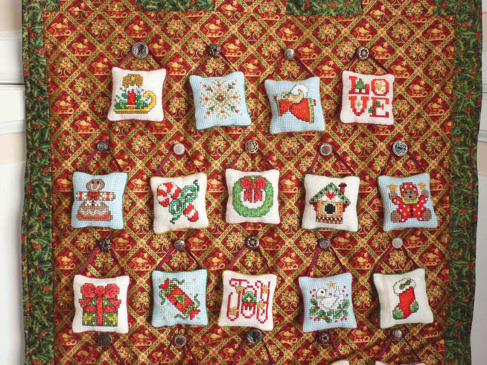 I'd rather be stitchin' Advent Calendar Wall Hanging