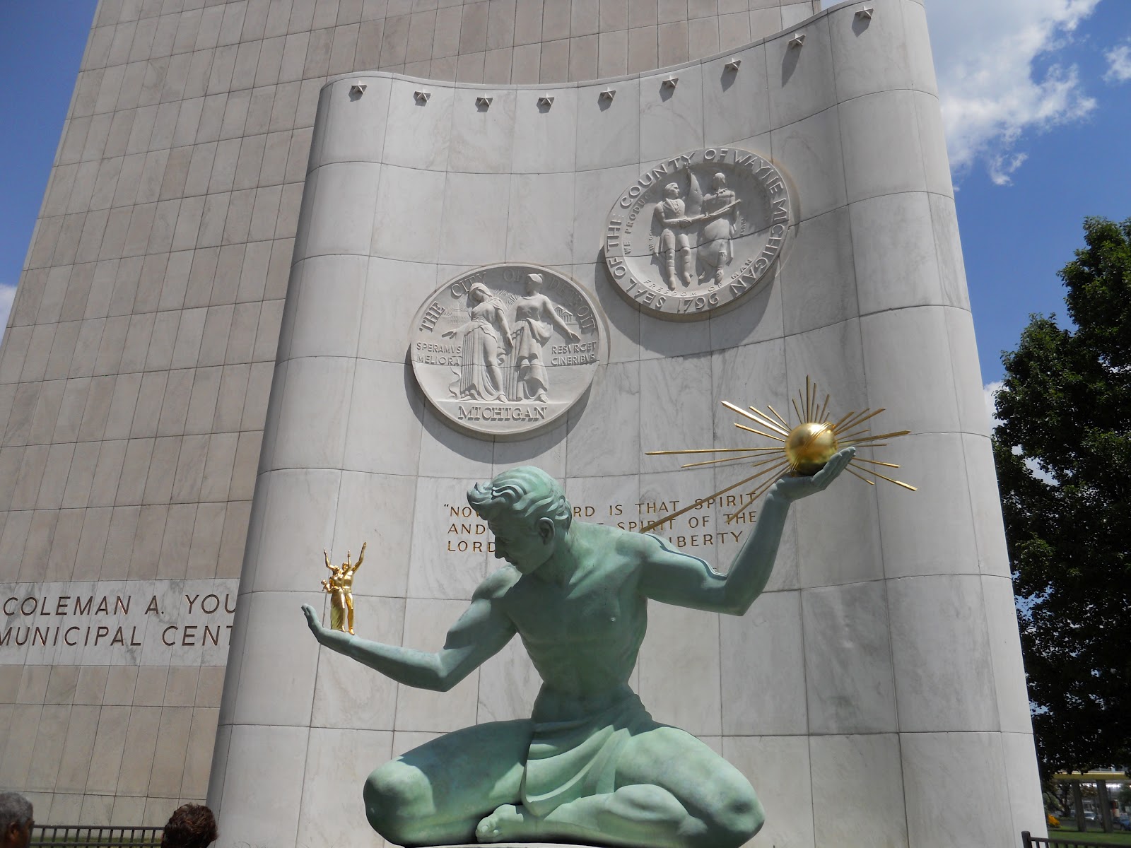 Running to 50 Statues of Downtown Detroit