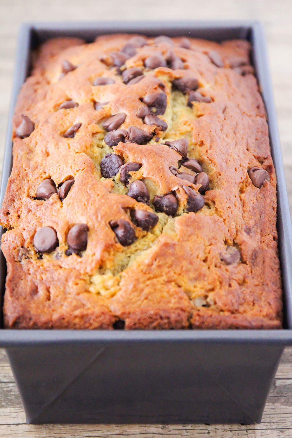This sweet and delicious chocolate chip banana bread is loaded with chocolate flavor, and super easy to make!