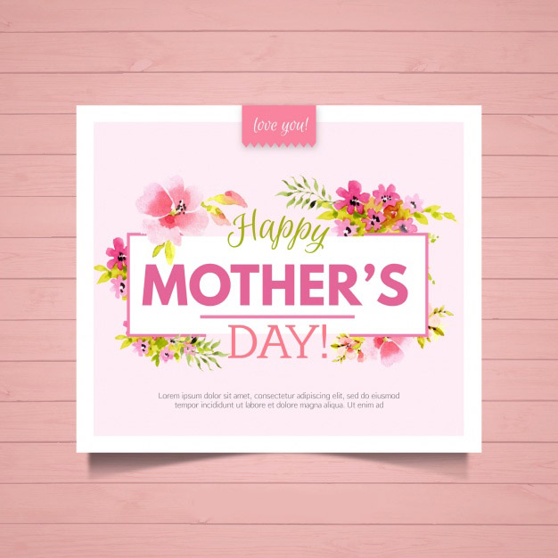 Floral greeting card for mother's day Free Vector