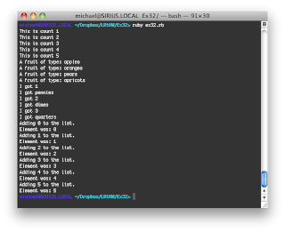 TESTHEAD: Exercise 32: Loops And Arrays: Learn Ruby the Hard Way: Practicum