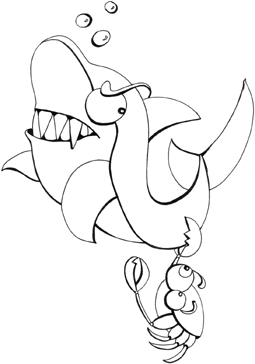 Animal coloring pages - Shark animal coloring sheet to print for kids