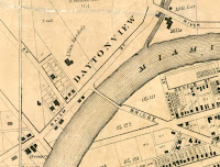 Section of 1869 Montgomery County map showing location of the Dayton View Brewery.