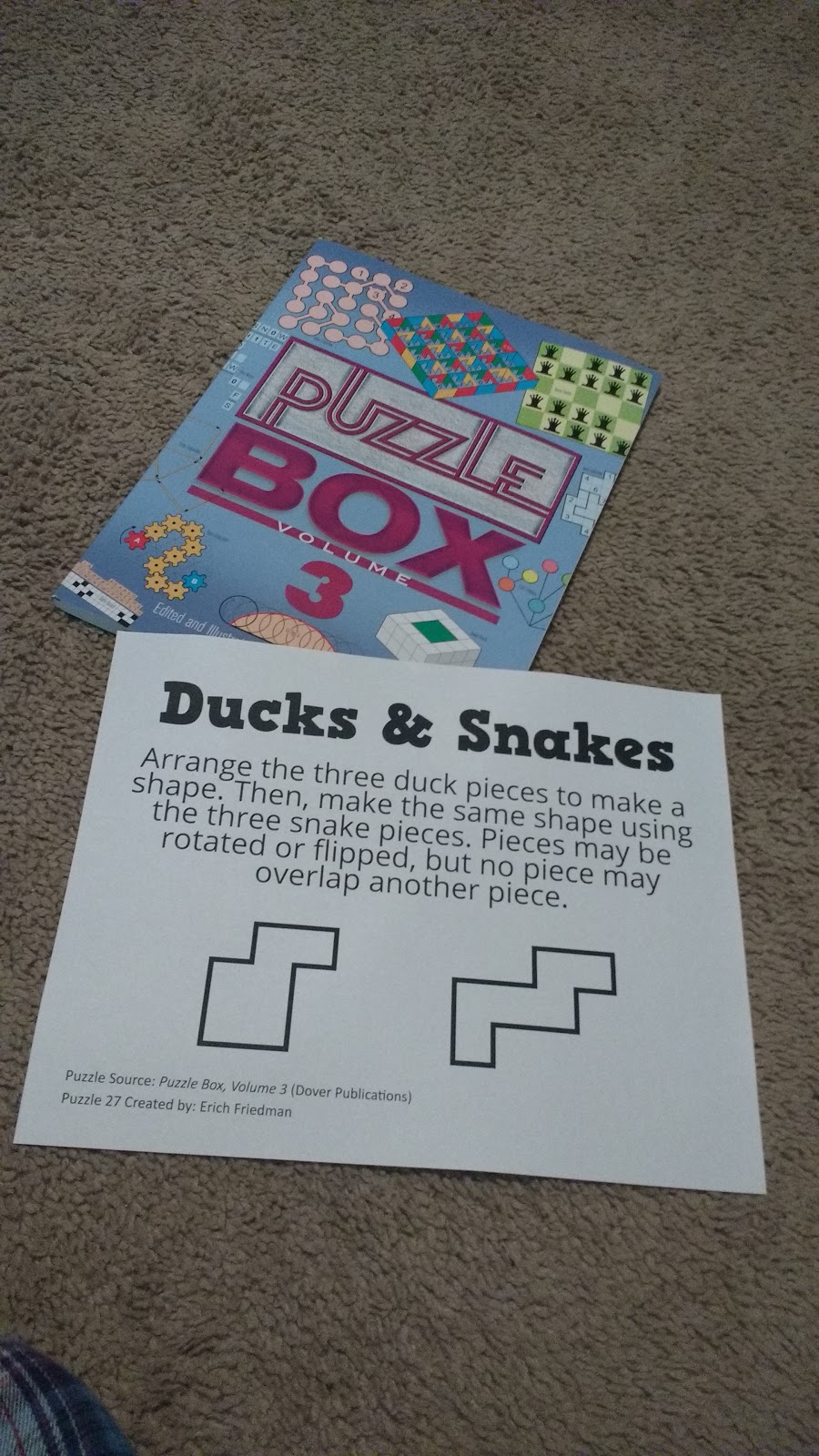 Math = Love Ducks and Snakes Puzzle from Puzzle Box, Volume 3