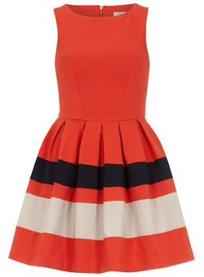 Orange contrast skirt dress ~ New Women's Clothing Styles & Fashions