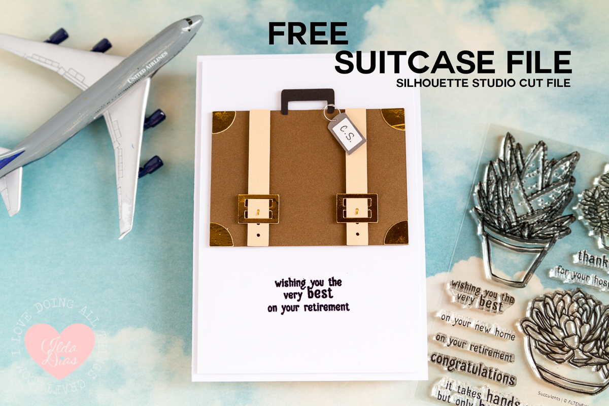I Love Doing All Things Crafty Retirement Suitcase Card FREE