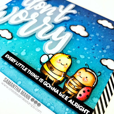 Every Little Thing is Gonna BEE Alright Card by Samantha Mann for Create a Smile Stamps, bee, cards, handmade cards, distress inks, ink blending, encouragement card, #createasmile #stamps #bees #distressinks #inkblending #encouragement