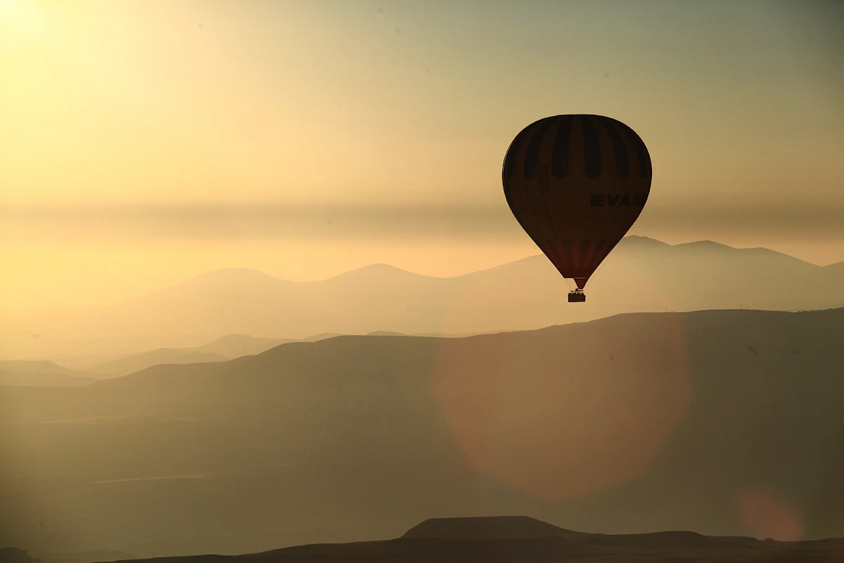 Beautiful hot air balloons in the sky in Cappadocia