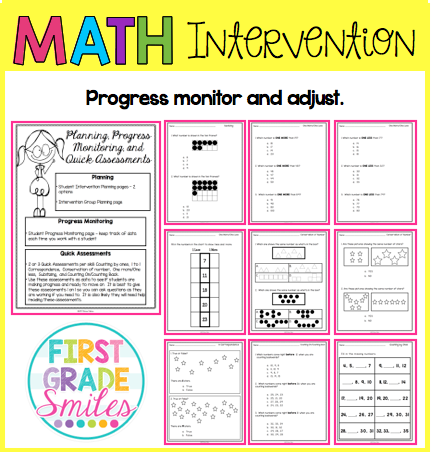 First Grade Smiles: Math Intervention Part 1