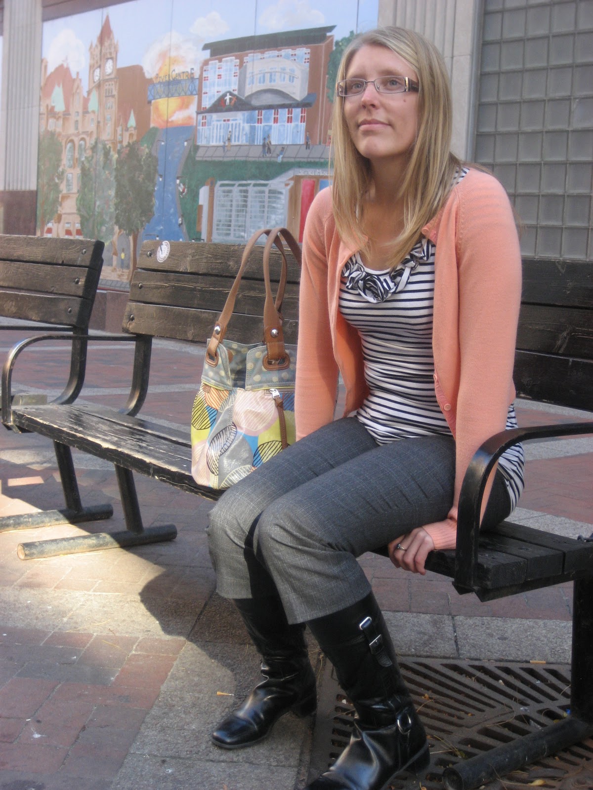 bright, bold, blonde Capris and Boots