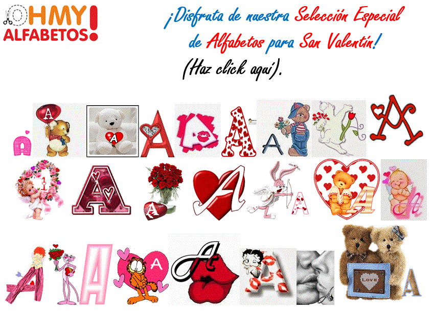 Alfabetos para San Valentín.