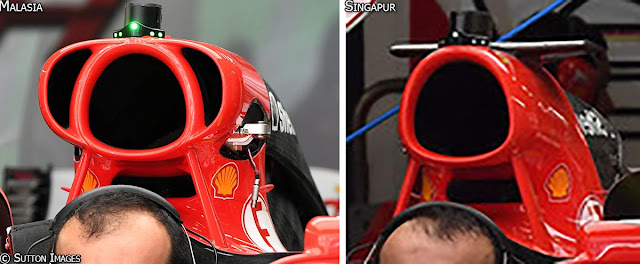Ferrari SF70H - Foto confronto dell'airbox