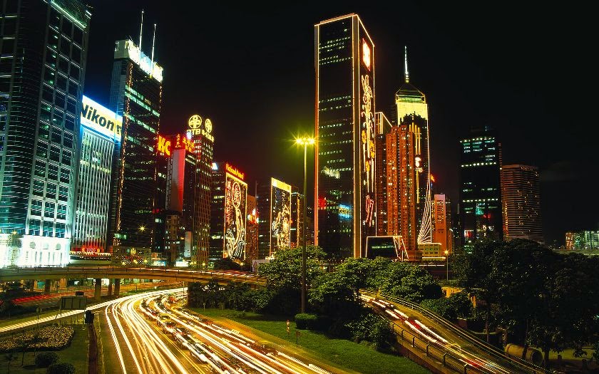 32張世界三大夜景－香港夜景(Hong Kong Night)寬屏高解析桌布下載！