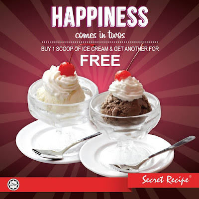 Secret Recipe Malaysia Ice Cream Buy 1 Free 1 Scoop Promo