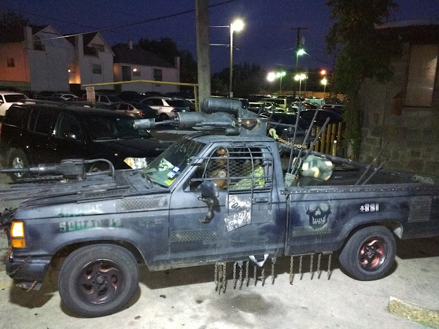 check out these creepy real-life zombie hunter photos! - Crazy Things I've seen in Dallas Texas -- Zombies Edition!  Zombie Squad Truck photos via Devastate Boredom