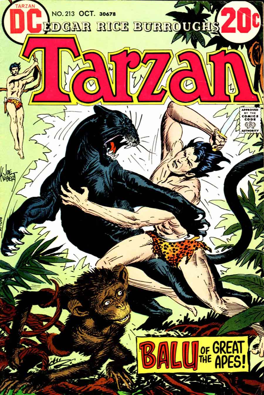 Tarzan v1 #213 dc comic book cover art by Joe Kubert