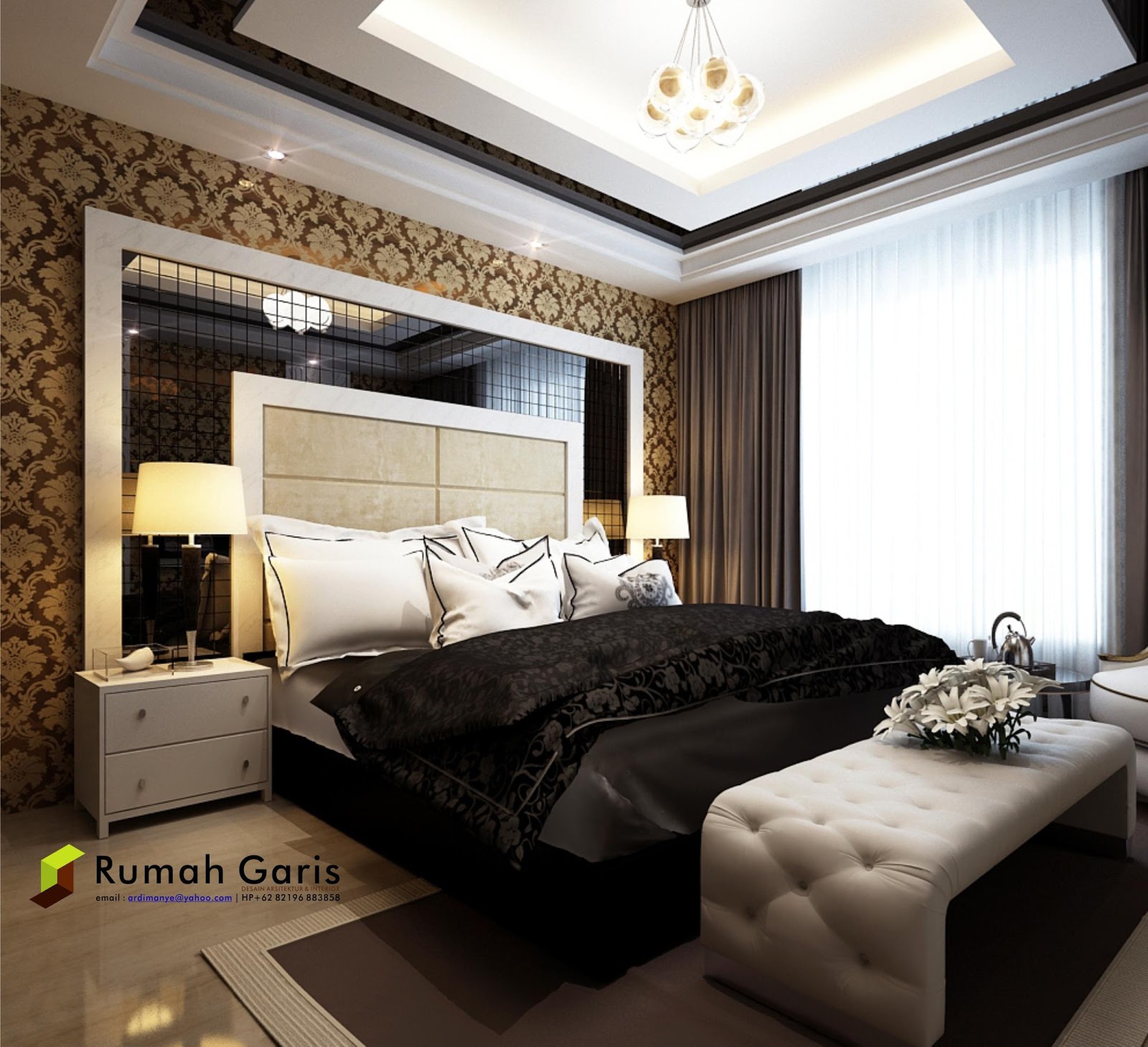 Kumpulan Desain Interior Kamar Tidur 3D Render By RUMAH GARIS