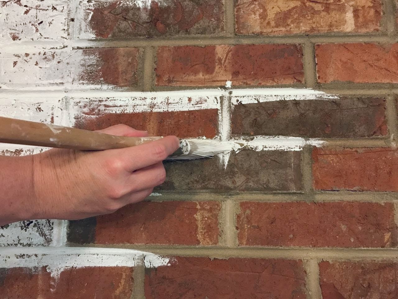 tutorial for painting a brick fireplace
