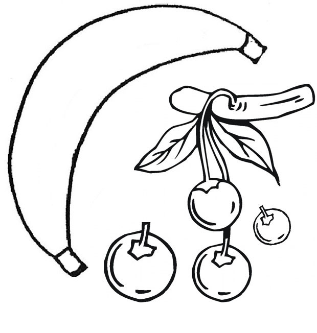 Apple And Banana Coloring Page Coloring Pages