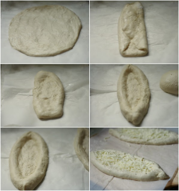 shaping acharuli khachapuri dough