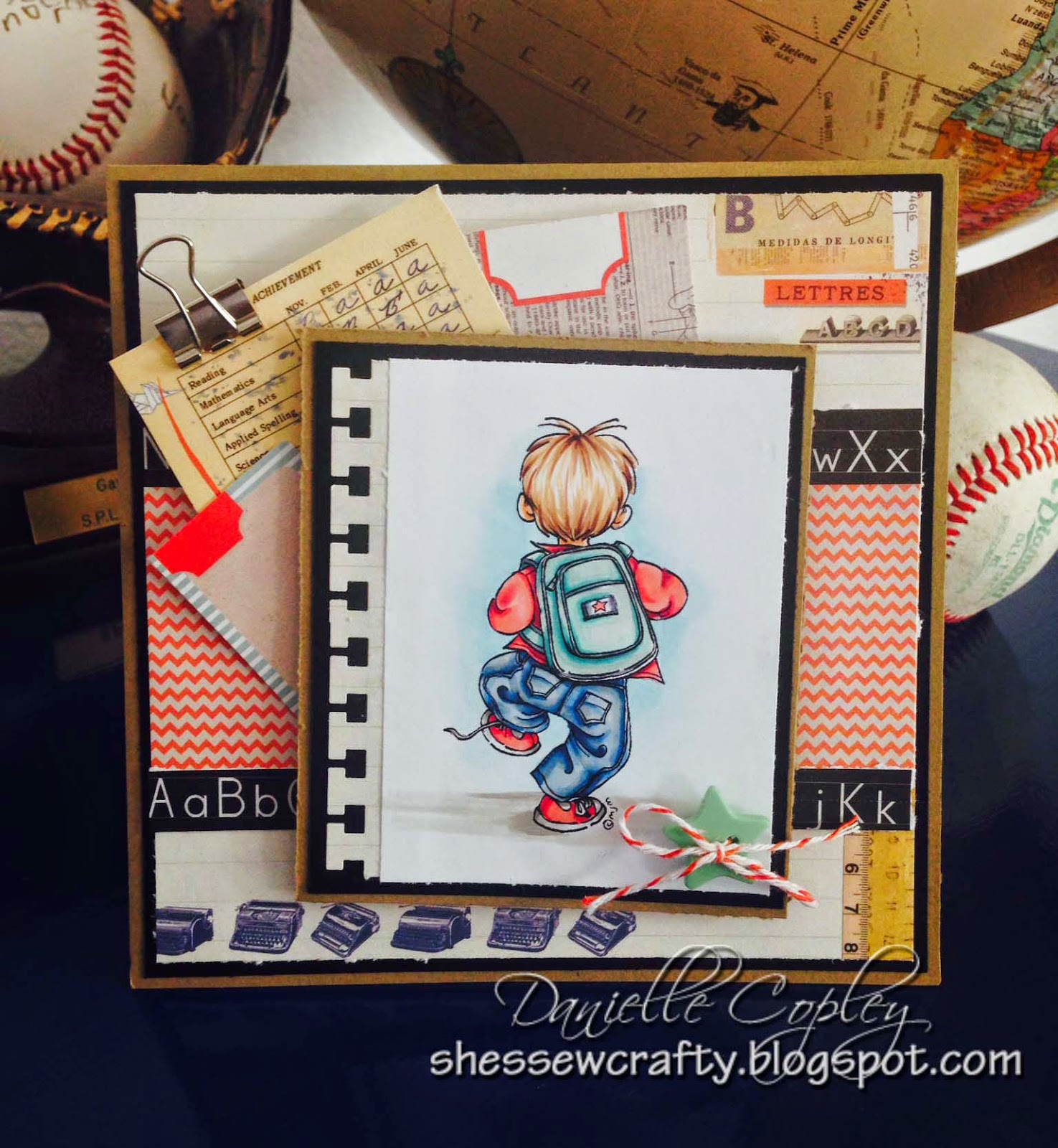 Back to School thank you card using To School by Mo Manning using Prima School Memories from Scrapbook Maven