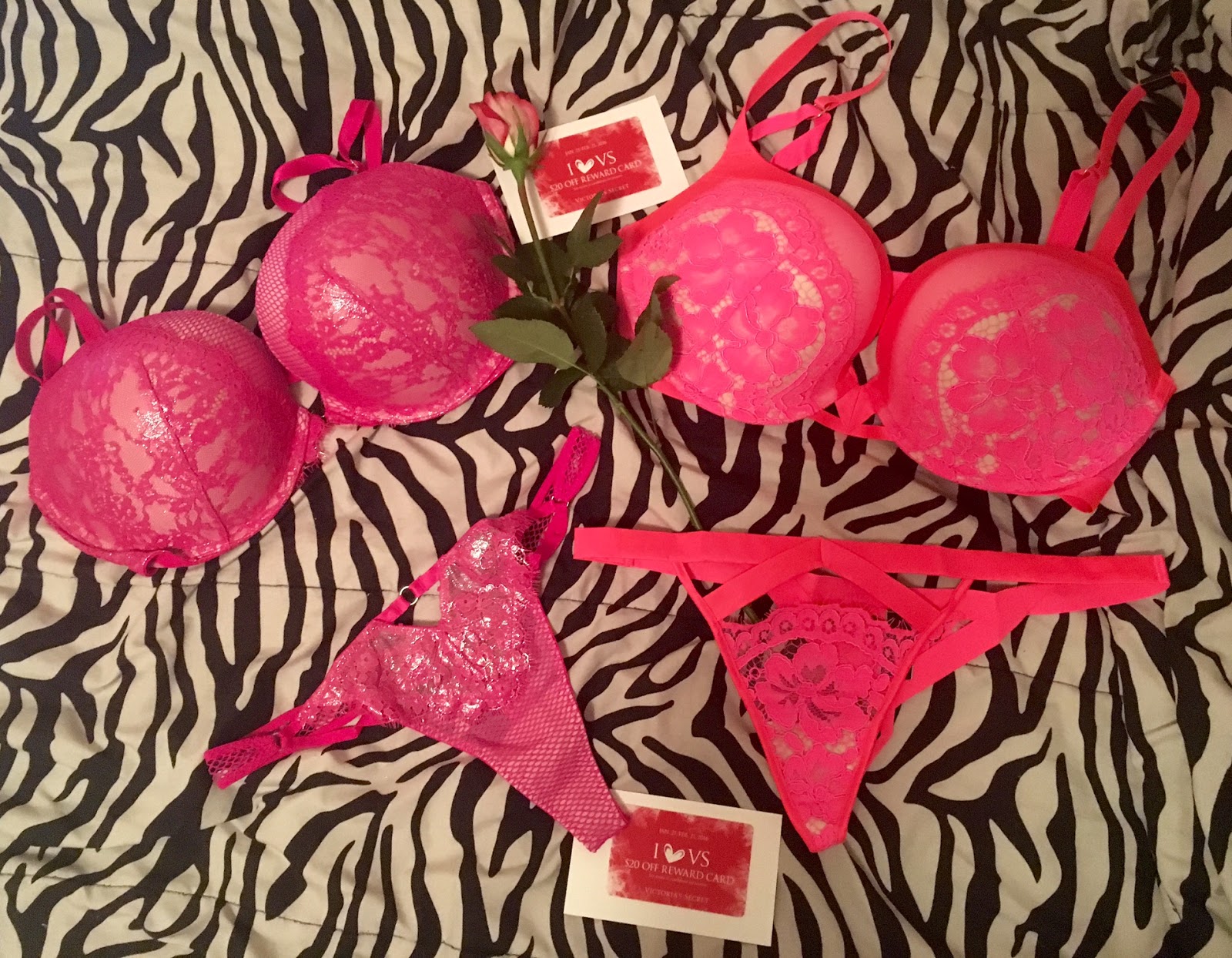 Victoria's Secret: Rose Foil + Neon Hot Pink