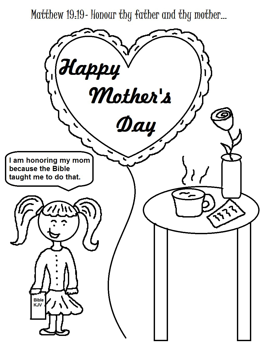 Free Coloring Pages: Mothers Day Coloring Pages For Children