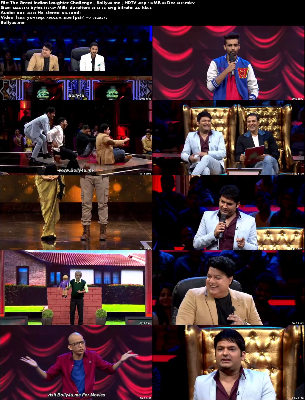 The Great Indian Laughter Challenge HDTV 480p 140MB 03 Dec 2017 Download