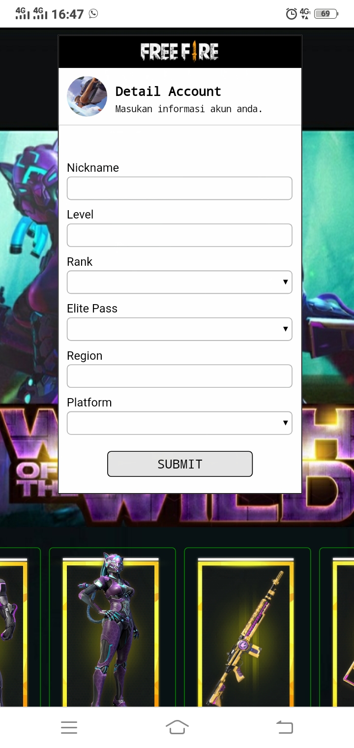 Free Script Web Phising FFElitePass 12 Dark Borneo SC99