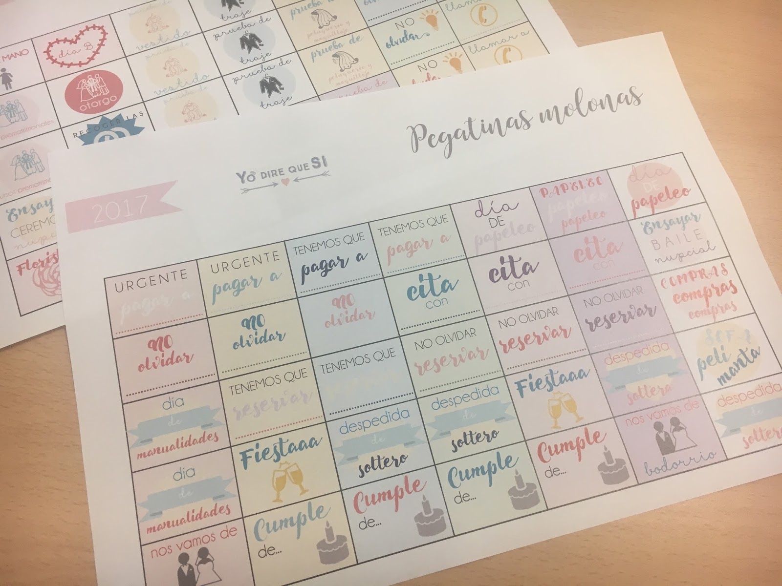 Descarga gratis tu calendario de boda imprimible Descarga gratis tu calendario de boda imprimible