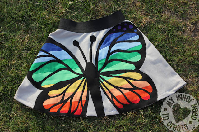 Applique Rainbow Butterfly Skirt
