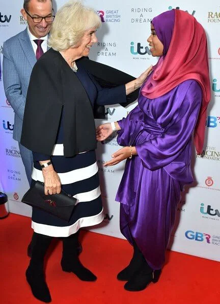 The Duchess of Cornwall attended the premiere of Riding A Dream, a documentary about Khadijah Mellah