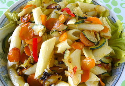 pasta with vegetables for 15 minutes
