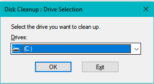 Windows 10 settings disk cleanup