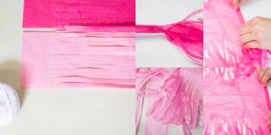 Guirnalda borlas papel de seda diy