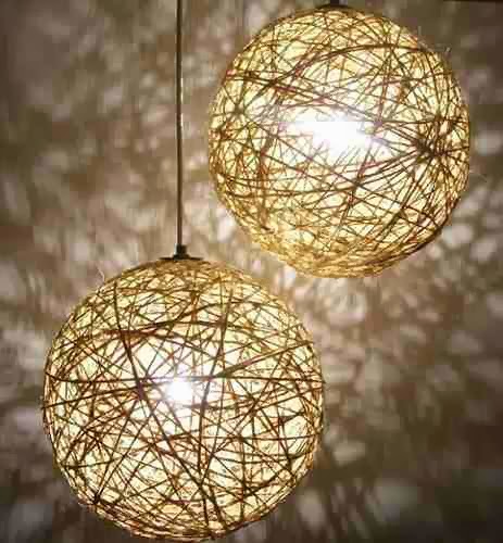 LA GUARIDA DE BAM: Bolas y lámparas con hilos