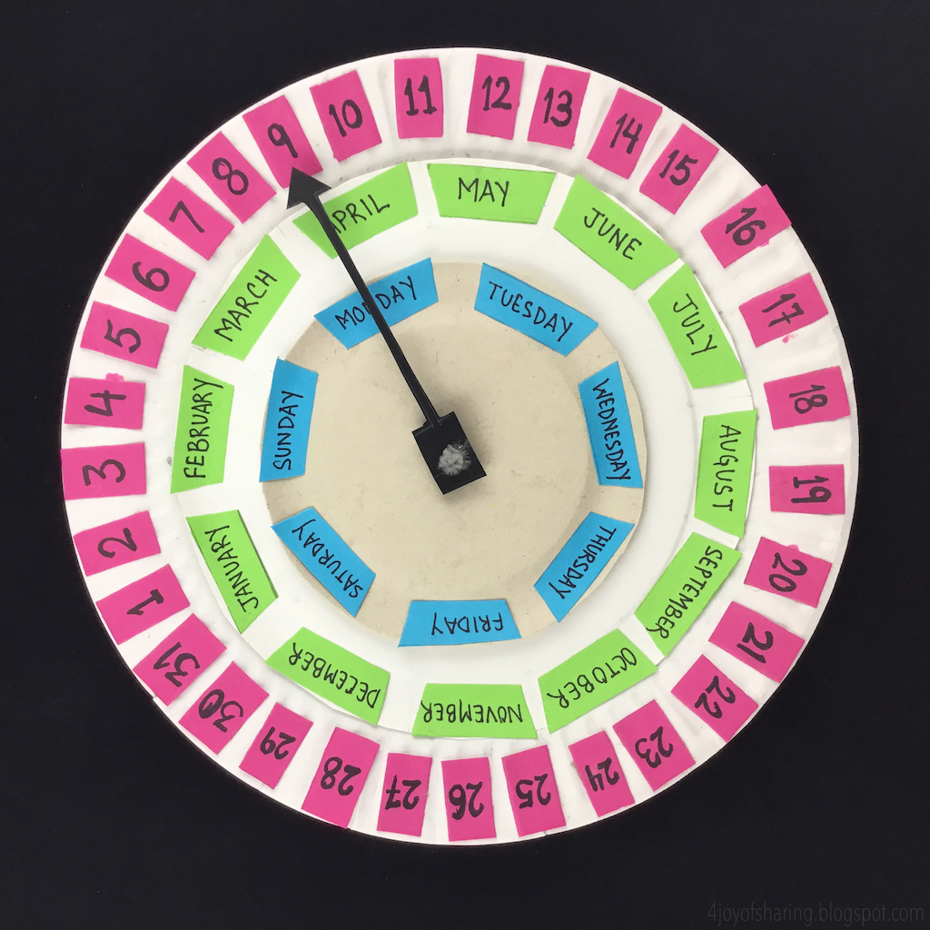 The Joy of Sharing: Paper Plate Wheel Calendar
