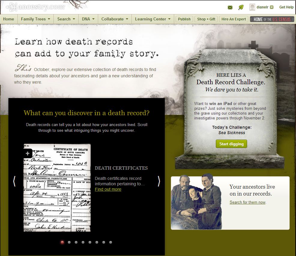 UpFront with NGS Learn How Death Records Can Add to Your Family Story