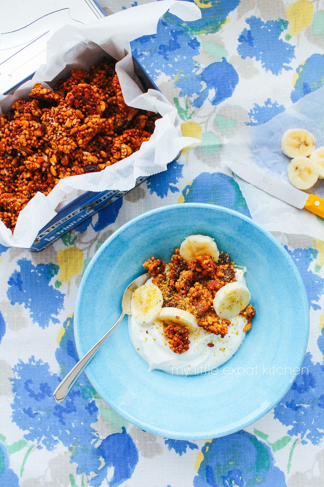 My Little Expat Kitchen Puffed quinoa & rice, dried fruits & nuts