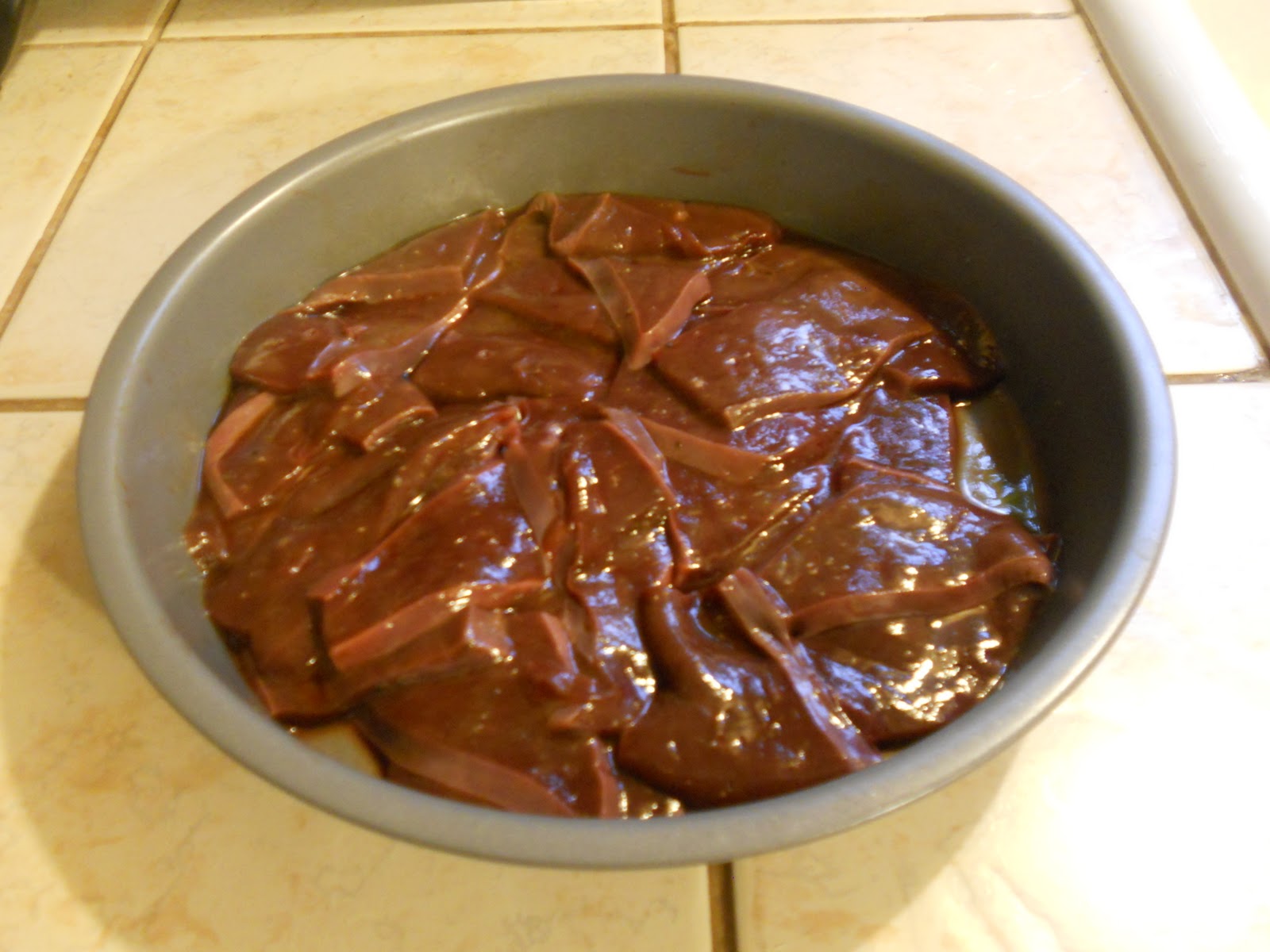 Val loves to cook Liver and onions with bacon and mushrooms