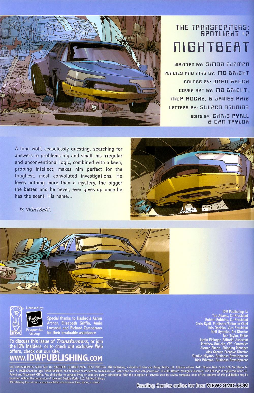 Transformers Spotlight Nightbeat (2006) Read All Comics Online
