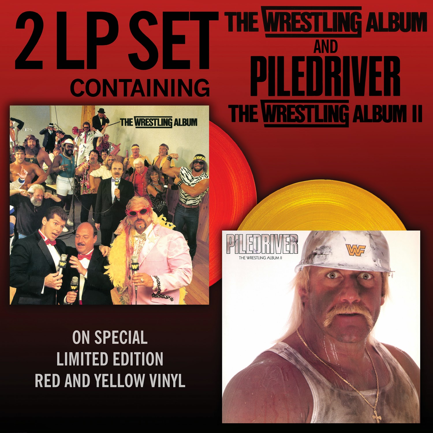 Record Store Day 2015 Exclusive WWE The Wrestling Album & Piledriver: The Wrestling Album 2 Double LP Colored Vinyl Records