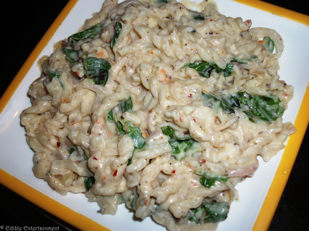 Edible Entertainment Rotini Pasta with Cheese Sauce (Microwave)