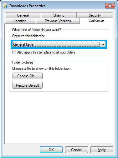 Downloads folder in Windows loads slowly