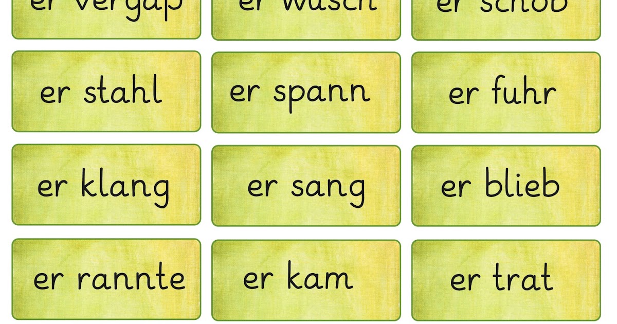 Verben Haben Eine Grundform Und Eine Lernstübchen: Verben in der Grundform und in der Vergangenheit
