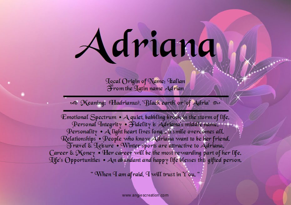 Adriana Name Meaning Names With Meaning Spanish Girls Names Adrian ...