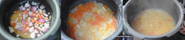 Step 3 - Cook the Lentils along with onion and tomato