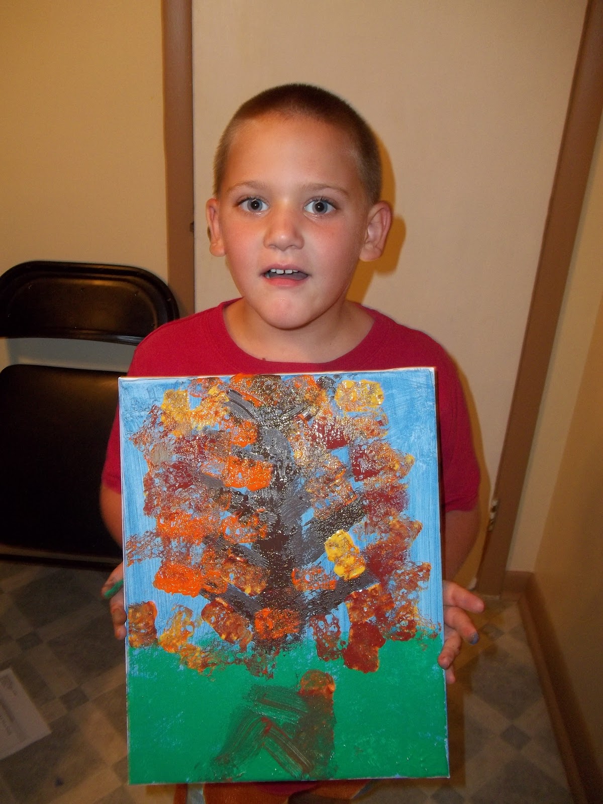 Treasure's From Life's Garden Sponge Painting Fall Scene