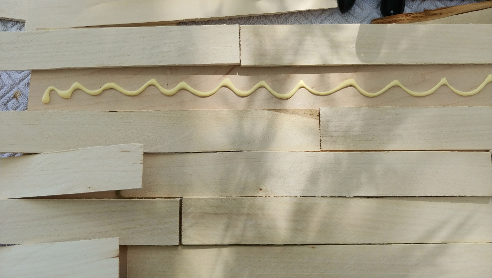 glue wood shims to the board